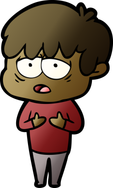 Bir insan tarafından çizilmiş bitkin çocuk çizgi filmi.