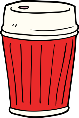 Çizgi film karalaması Bir insan tarafından çizilen kahveyi dışarı çıkar