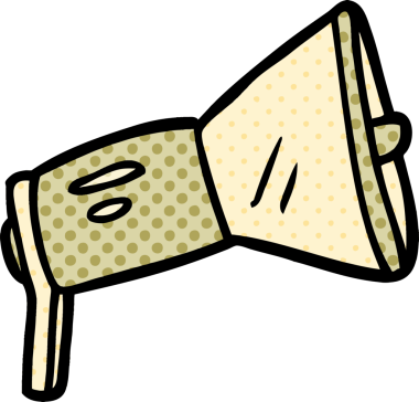 bir insan tarafından çizilmiş bir megafon.