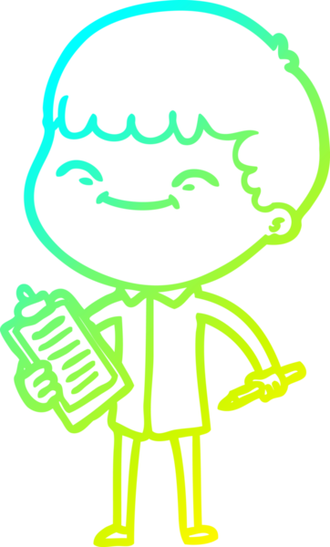 Bir çizgi film karakteri çizen soğuk çizgi bir insan tarafından çizilmiş mutlu çocuk.