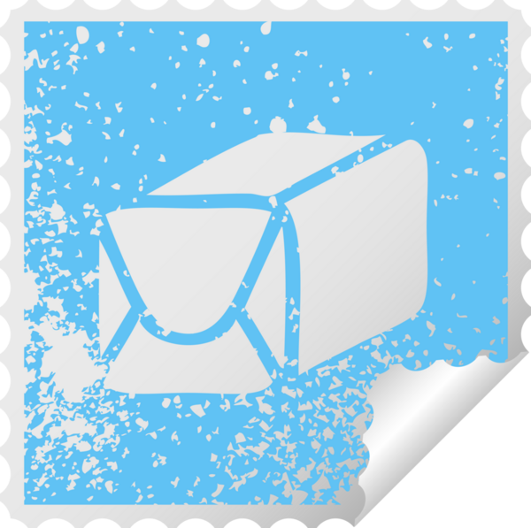 Bir insan tarafından çizilmiş bir kağıt paketinin kare soyma etiketi.