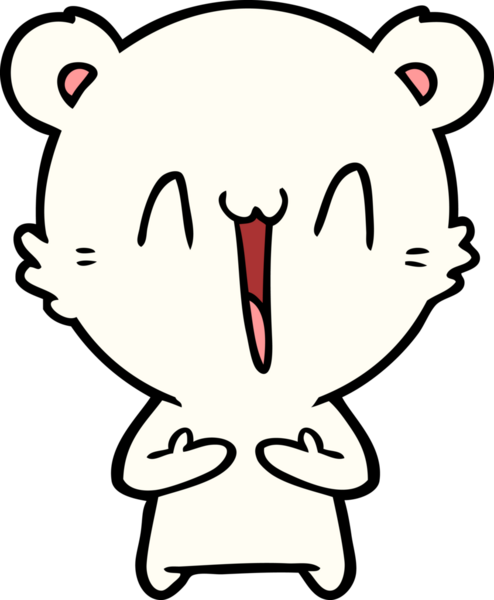 Bir insan tarafından çizilmiş mutlu kutup ayısı karikatürü