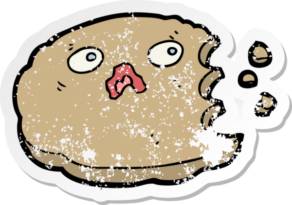 Bir insan tarafından çizilmiş karikatür kurabiyesinin sıkıntılı etiketi.