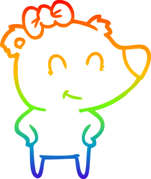 Bir insan tarafından çizilmiş dişi ayı çizgi filmi.