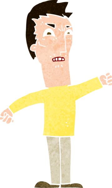 Bir insan tarafından çizilmiş rahatsız bir adam.