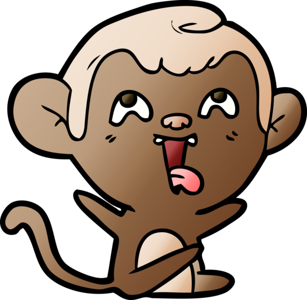 Bir insan tarafından çizilmiş çılgın çizgi film maymunu