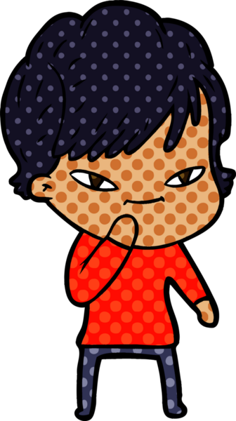 Bir insan tarafından çizilmiş mutlu bir kadın.