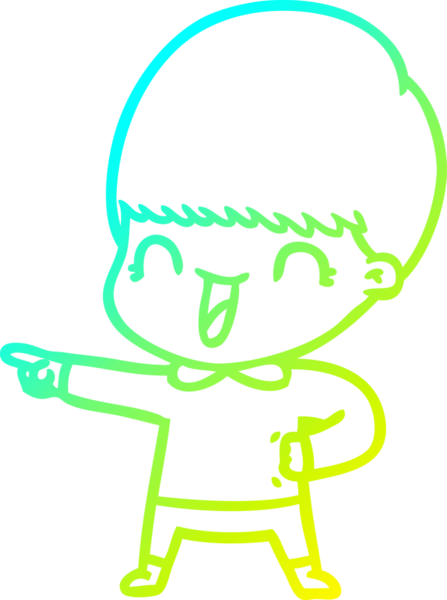 Bir insan tarafından çizilmiş mutlu çizgi film çocuğu çizimi.