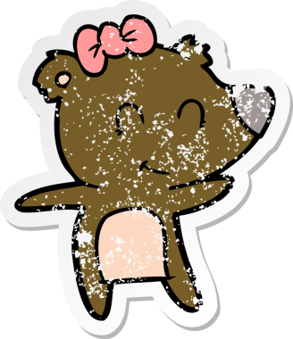 Bir insan tarafından çizilmiş dişi ayı karikatürü.