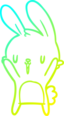 Bir insan tarafından çizilmiş şirin bir çizgi film tavşanı çizimi.