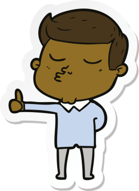 Bir insan tarafından çizilmiş bir çizgi film modelinin çıkartması.