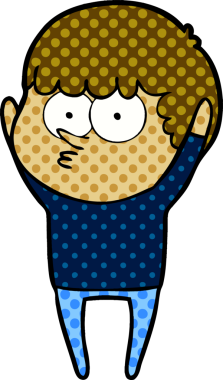 Bir insan tarafından çizilmiş meraklı bir çocuk.