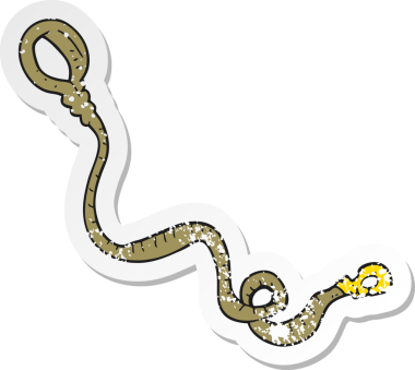 Bir insan tarafından çizilmiş çizgi film köpek tasmasının gerilimli yapıştırması.