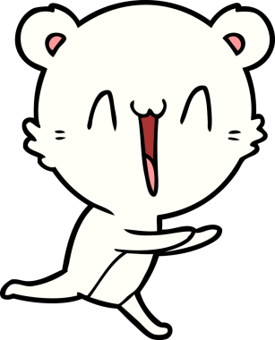 Bir insan tarafından çizilmiş mutlu kutup ayısı karikatürü