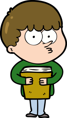 Çizgi film meraklısı çocuk bir insan tarafından çizilmiş bir kitabı tutuyor.