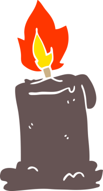 Bir insan tarafından çizilmiş karalama yanan mum.