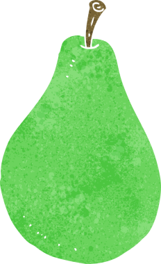 Bir insan tarafından çizilmiş bir armut.