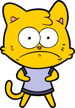 bir insan tarafından çizilmiş sinirli bir kedi.