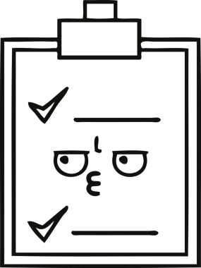 Bir insan tarafından çizilmiş bir kontrol listesinin çizgi çizimi