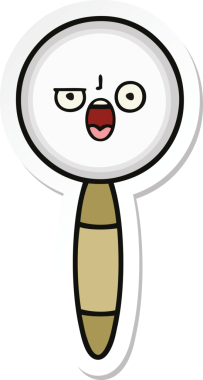 Bir insan tarafından çizilmiş şirin bir çizgi film büyütecinin çıkartması.