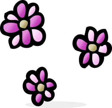 Bir insan tarafından çizilmiş karikatür çiçekleri