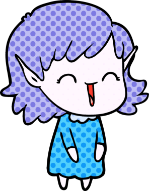 Bir insan tarafından çizilmiş bir elf kızı.