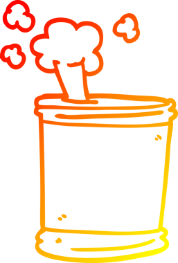 Bir insan tarafından çizilmiş bir bira kutusunun sıcak çizgi çizimi