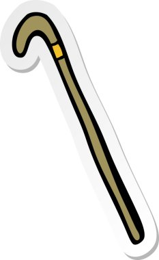 Bir insan tarafından çizilmiş karikatür bastonunun çıkartması.