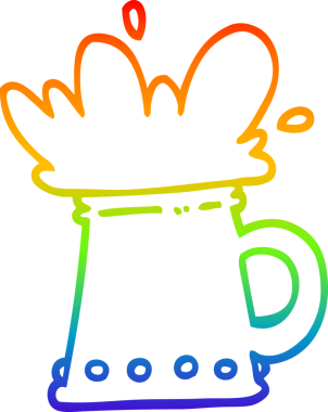 Bir insan tarafından çizilmiş bira karikatürünün çizimi.