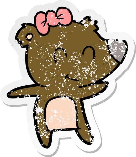 Bir insan tarafından çizilmiş dişi ayı karikatürü.