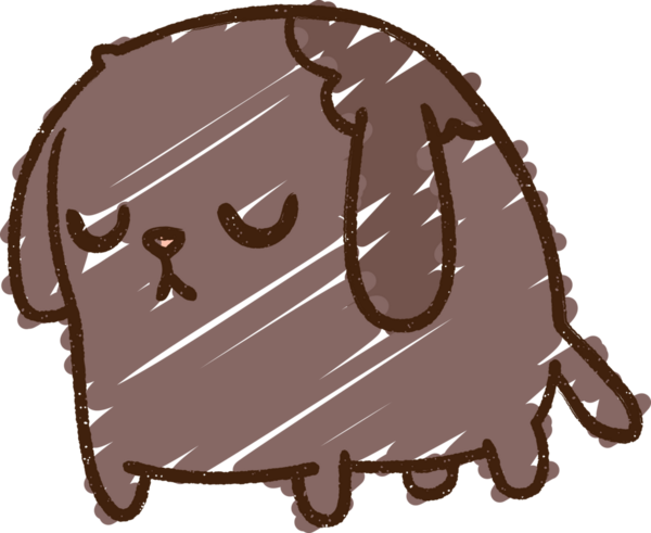 Bir insan tarafından çizilen Üzgün Köpek Tebeşiri