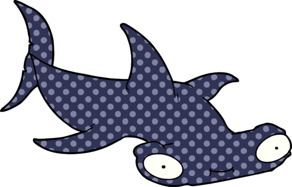 Bir insan tarafından çizilmiş çekiç başlı köpekbalığı.