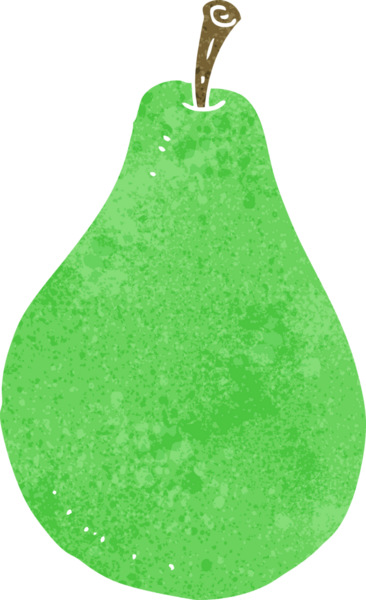 Bir insan tarafından çizilmiş bir armut.