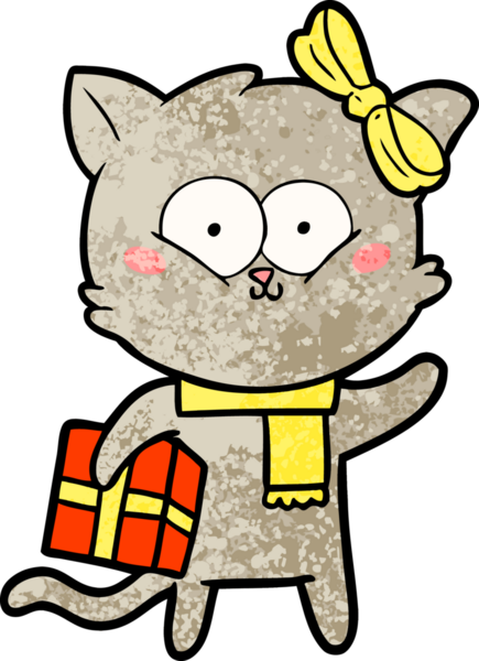 Bir insan tarafından çizilmiş çizgi film kedisi.