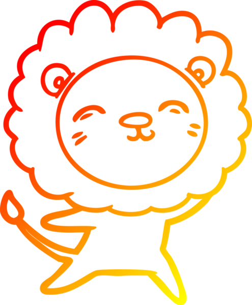 Bir insan tarafından çizilmiş karikatür aslanının sıcak çizgi çizimi