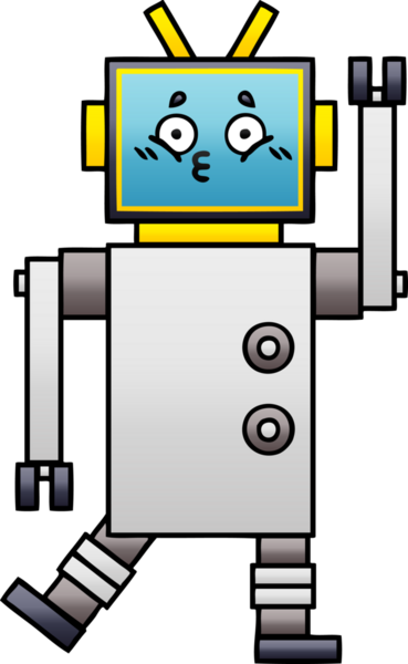 Bir insan tarafından çizilmiş bir robotun gölgelenmiş çizimi