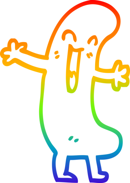 gökkuşağı gradyan çizimi bir insan tarafından çizilmiş mutlu sosis çizgi