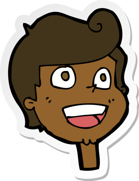 Bir insan tarafından çizilmiş gülen surat çıkartması.