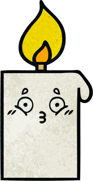 Bir insan tarafından çizilmiş yanan bir mumun retro grunge desen karikatürü