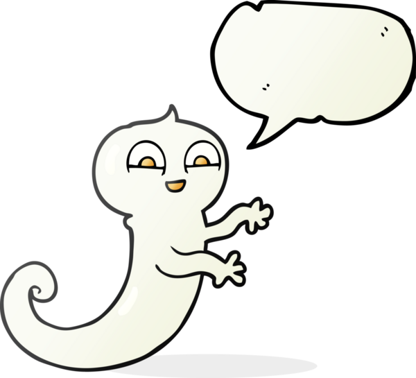 Bir insan tarafından çizilmiş serbest konuşma balonu çizgi film hayaleti.