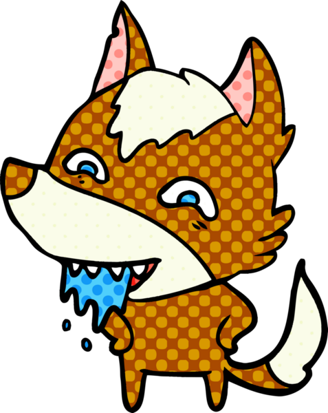 Bir insan tarafından çizilmiş tilki çizgi film karakteri