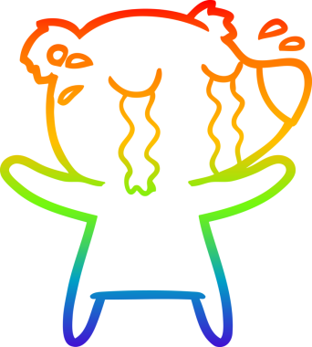 Bir insan tarafından çizilmiş ağlayan kutup ayısının çizgi çizimi.