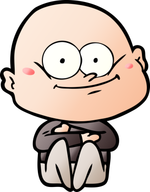 Bir insan tarafından çizilmiş kel bir adam.