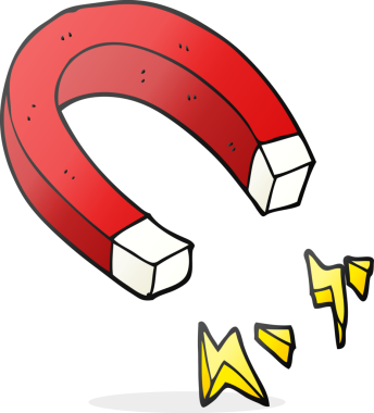 Bir insan tarafından çizilmiş serbest çizgi film mıknatısı