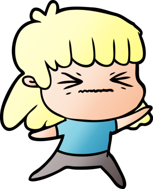 Bir insan tarafından çizilmiş kızgın bir kız.