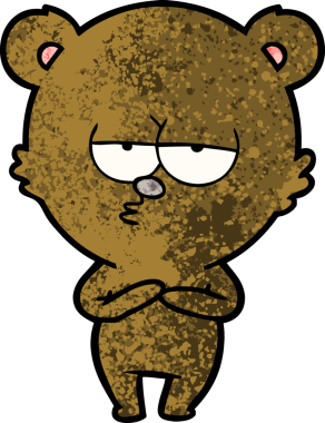 Bir insan tarafından çizilmiş sıkılmış ayı çizgi filmi