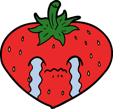 Bir insan tarafından çizilmiş çilek çizgi filmi.