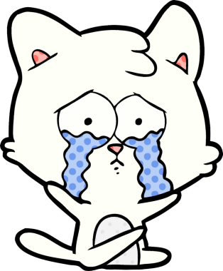 Bir insan tarafından çizilmiş çizgi film kedisi.