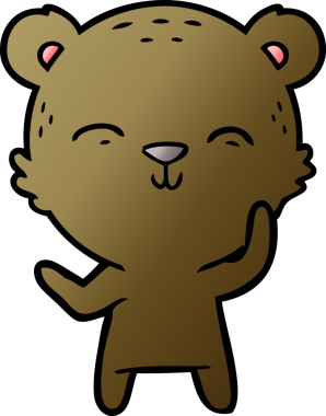 Bir insan tarafından çizilmiş mutlu çizgi film ayısı.