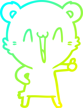 Bir insan tarafından çizilen mutlu ayı karikatürünün soğuk gradyanı.